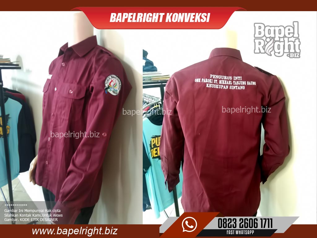 Desain Pdh Merah Maroon Polos