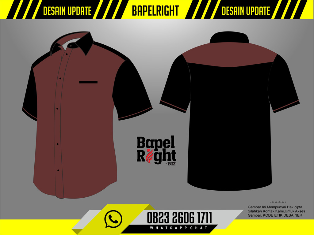 Desain Kemeja Organisasi Hitam Coklat