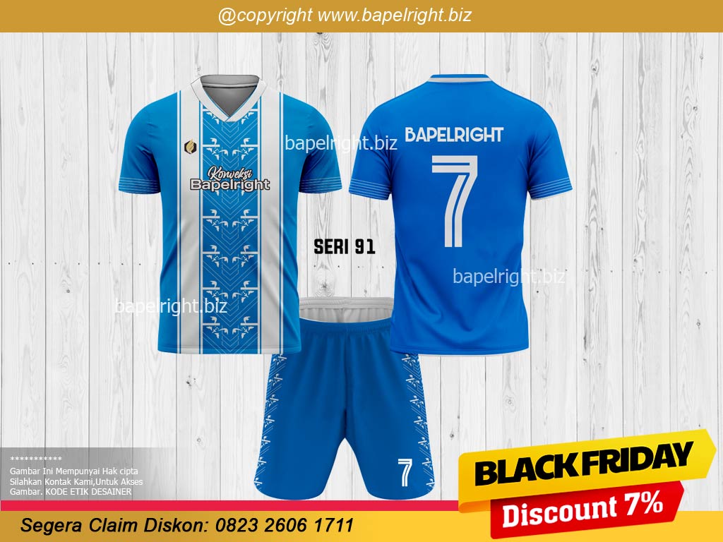 Desain Jersey Biru Putih Seri 91