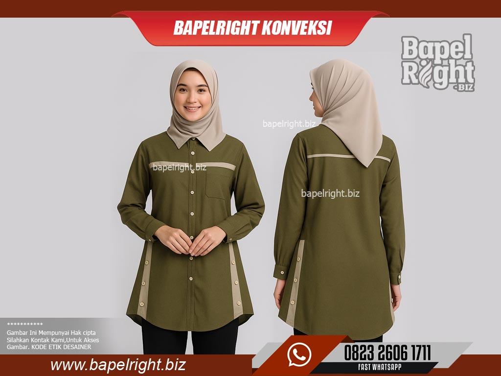 Model Gamis Two Tone Dengan Potongan Asimetris Pondok Santri Putri